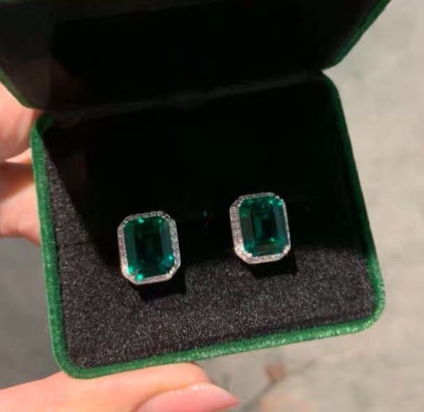 925 Silver Emerald Earrings (1 of 3)