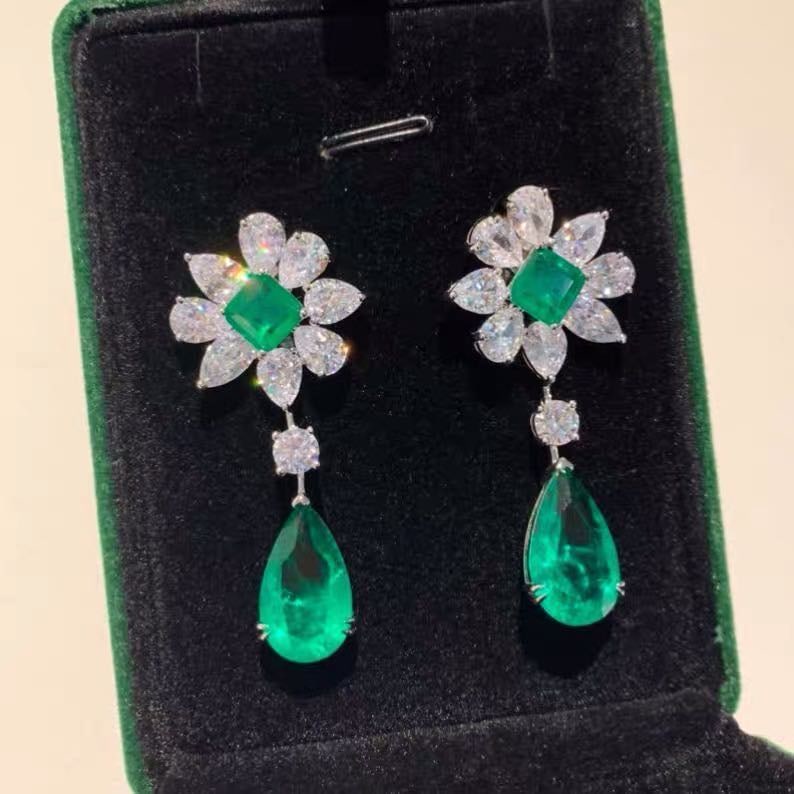 925 Silver Emerald Earrings (1 of 3)