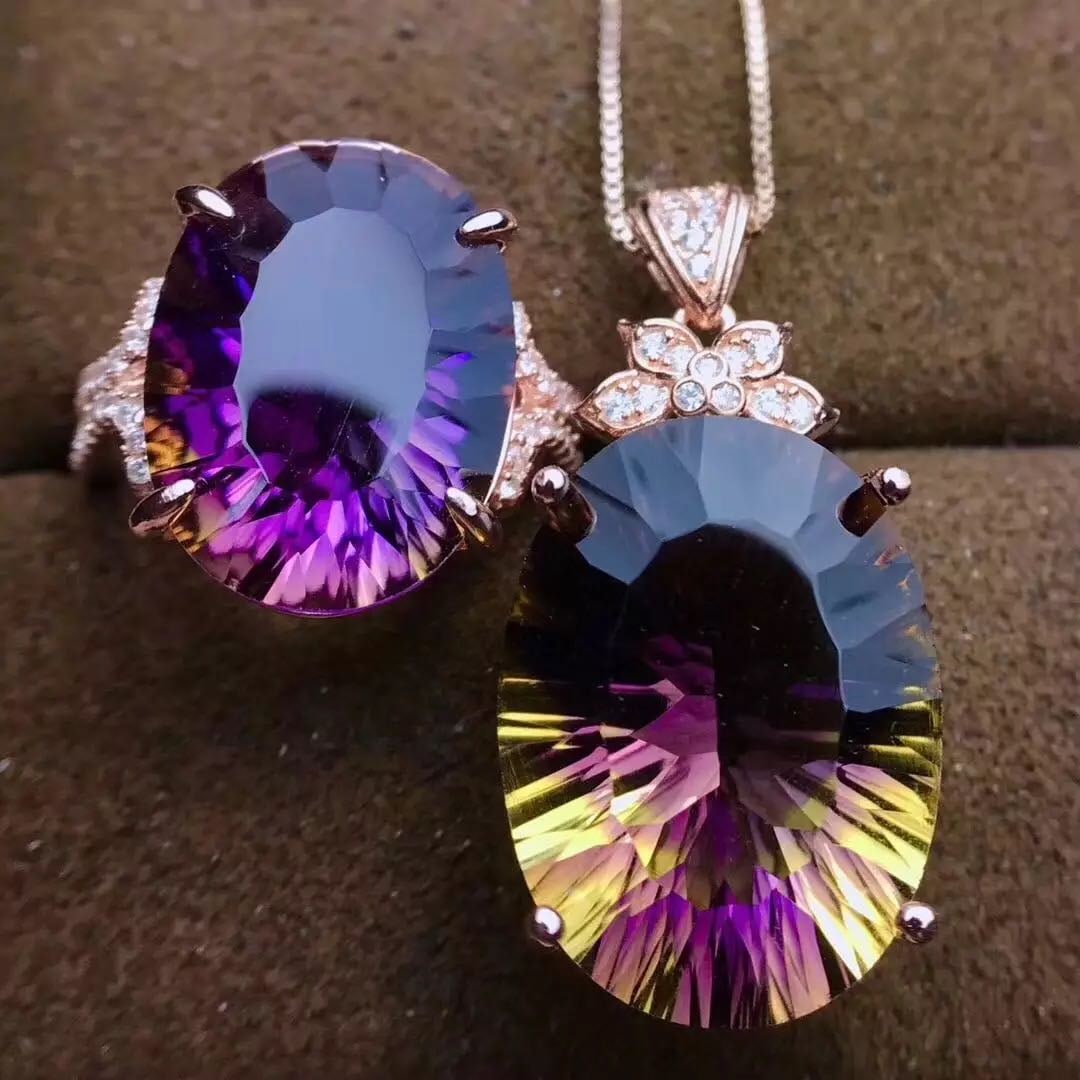 925 Silver Crystal Pendant And Ring Two-Piece Set (1 of 5)