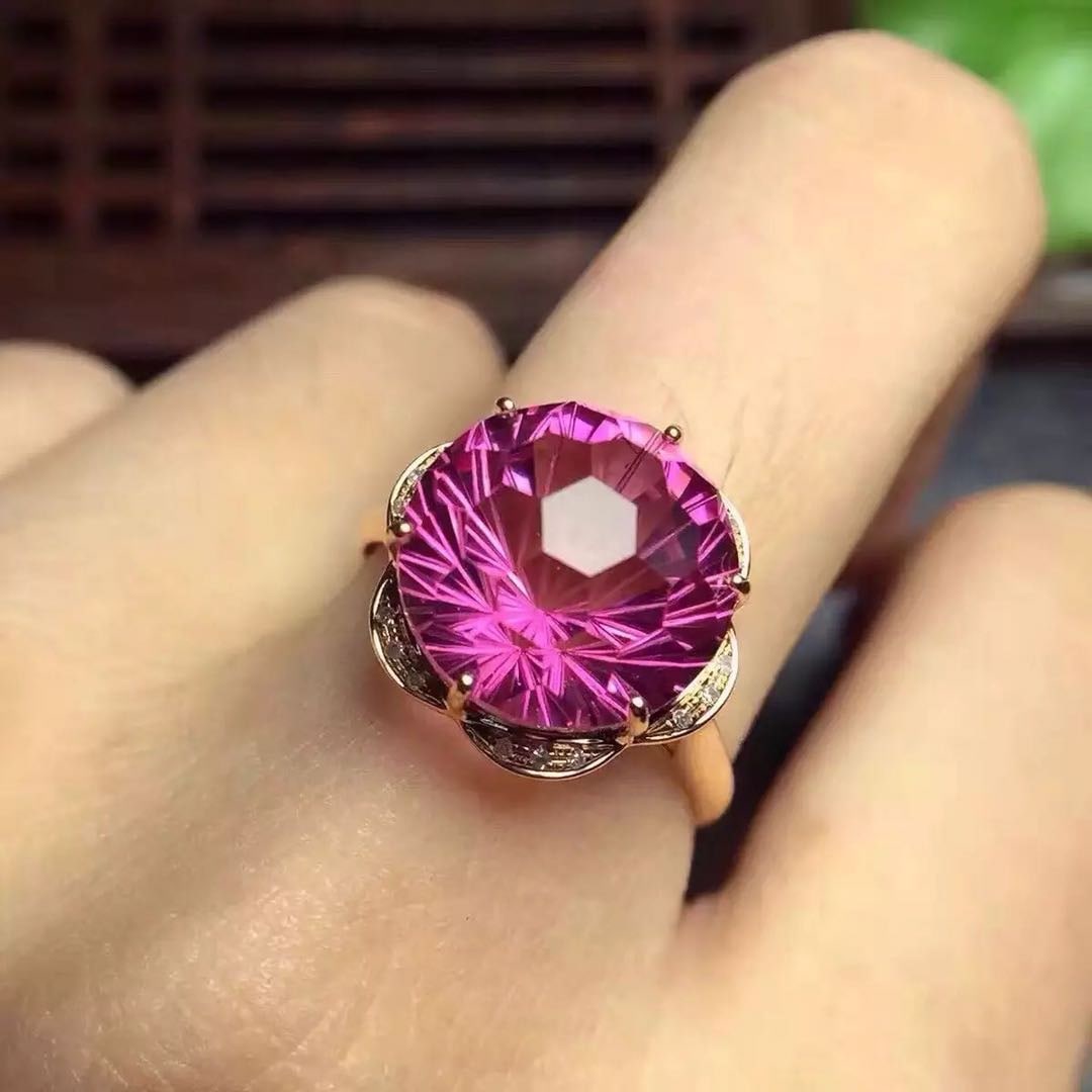 925 Silver Pink Gem Ring - 3