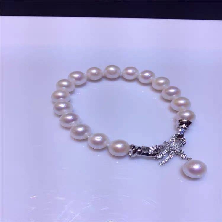 Natural Pearl 925 Silver Bracelet (1 of 3)