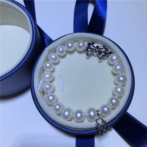 Natural Pearl 925 Silver Bracelet (1 of 6)