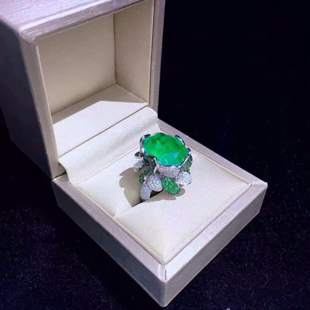 925 Silver Emerald Ring - 2