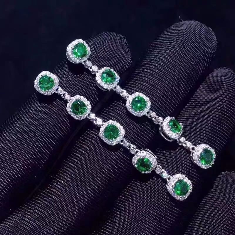 925 Silver Emerald Earrings (1 of 3)