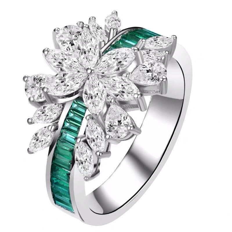 925 Silver Emerald Ring - 3