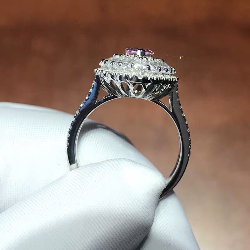 925 Silver Pink Gem Ring - 4
