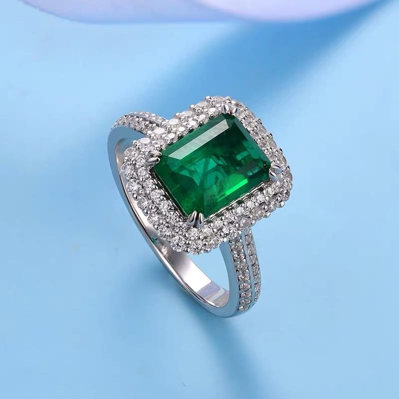 925 Silver 2ct Emerald Ring - 2