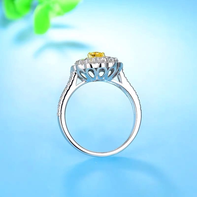 925 Silver Yellow Gem Ring - 3