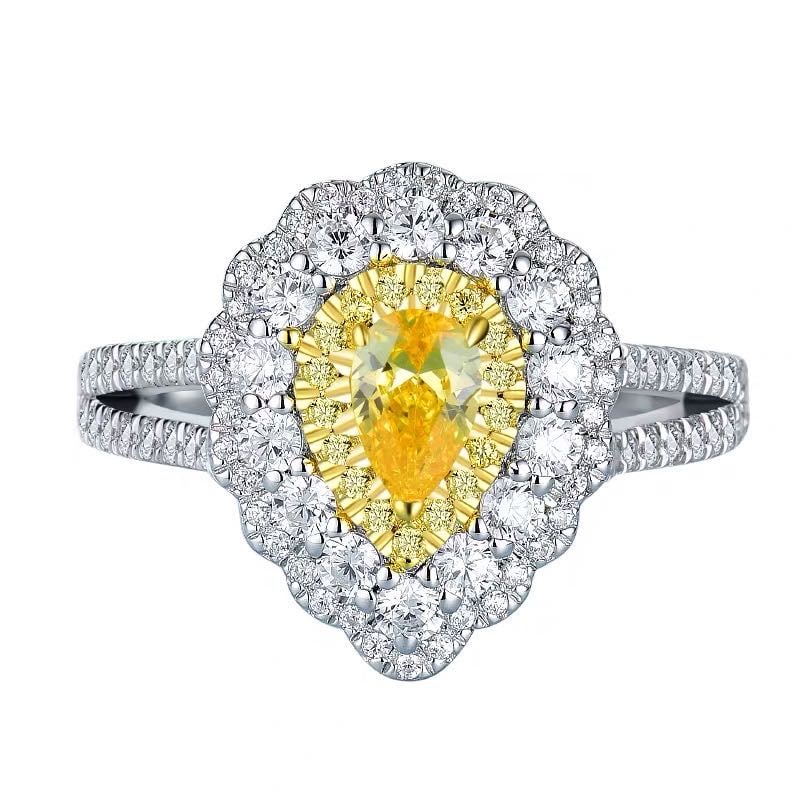 925 Silver Yellow Gem Ring - 4