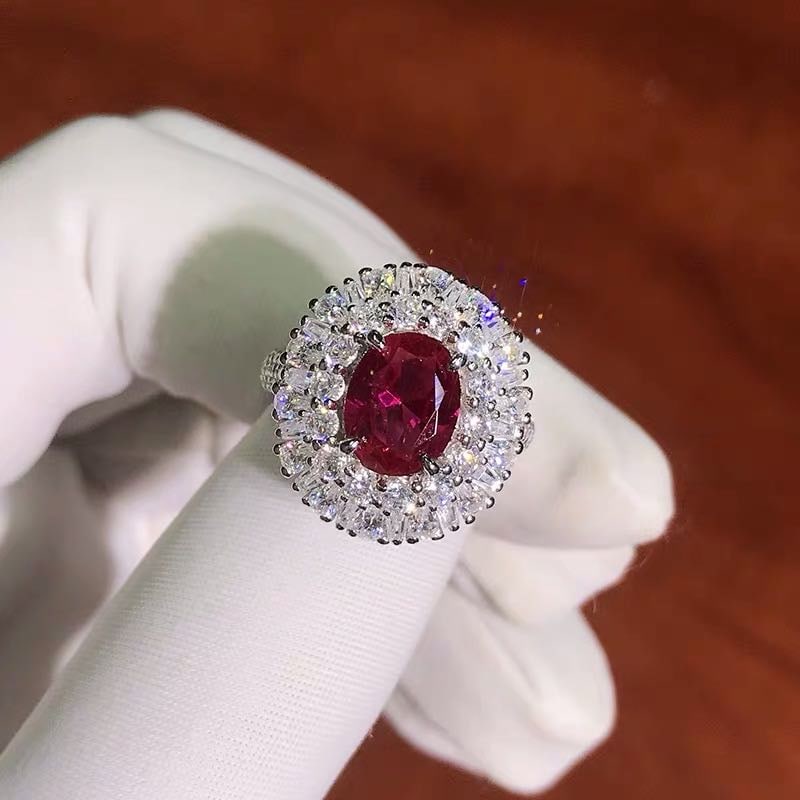 925 Silver 2ct Ruby Ring - 2