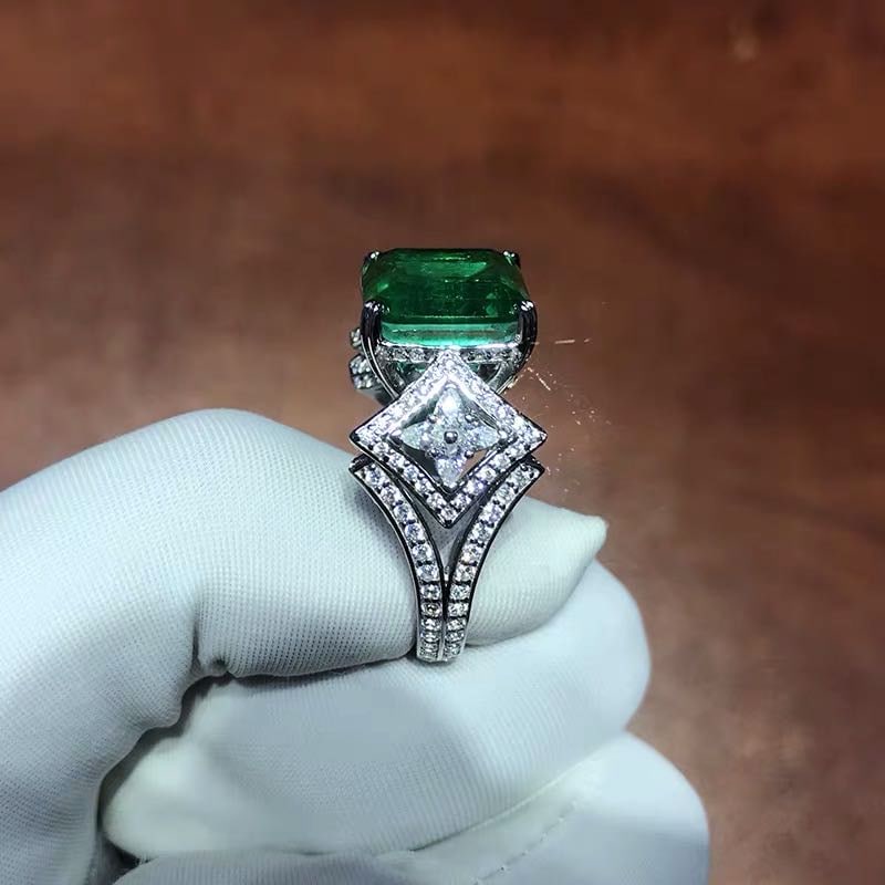 925 Silver 6ct Emerald Ring - 3