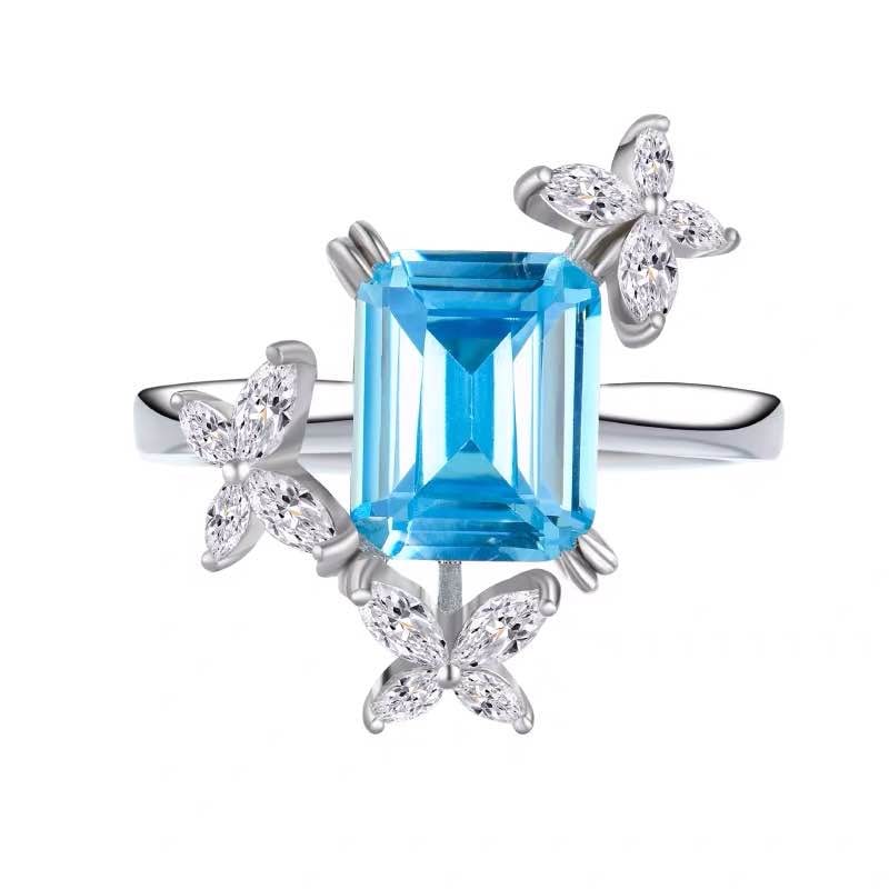 925 Silver 3ct Topaz Ring - 4