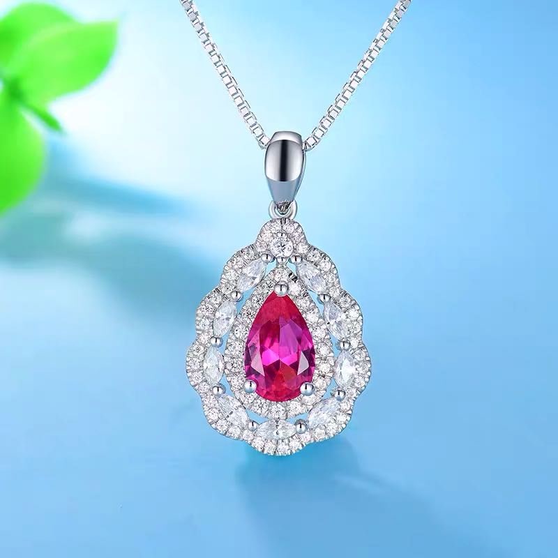 925 Silver Ruby Necklace (1 of 4)