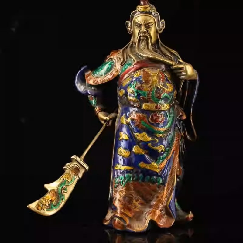 Copper-bodied enamel Guan Gong (1 of 5)