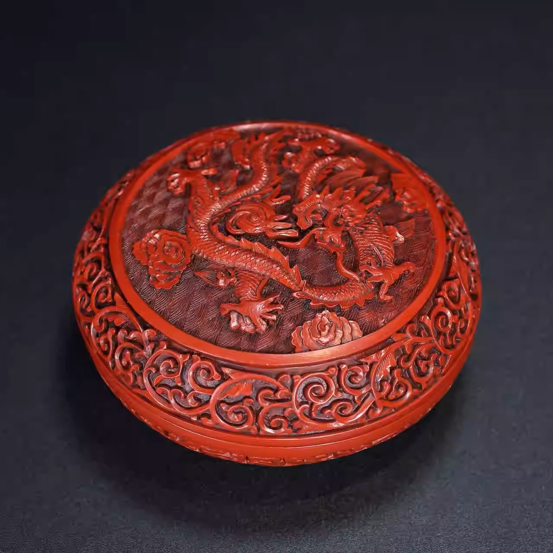 Carved red lacquer box ornament (1 of 5)