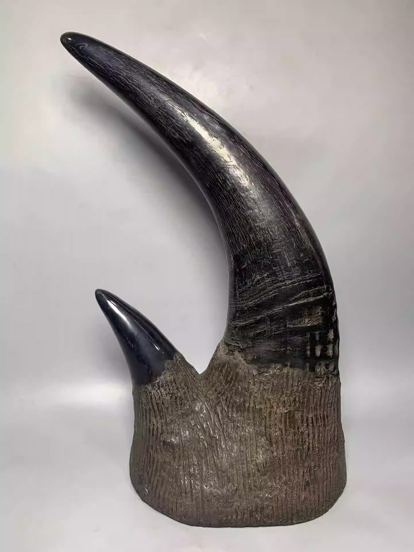 Ox horn double horn ornament: Ox horn double horn ornament