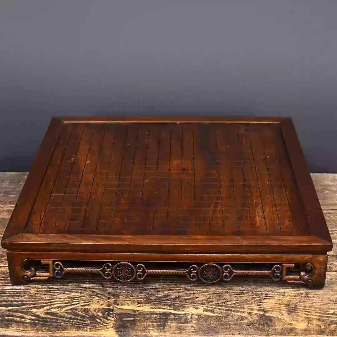 Rosewood intricately carved Go board: Length 52 cm, width 52 cm, height 9 cm.