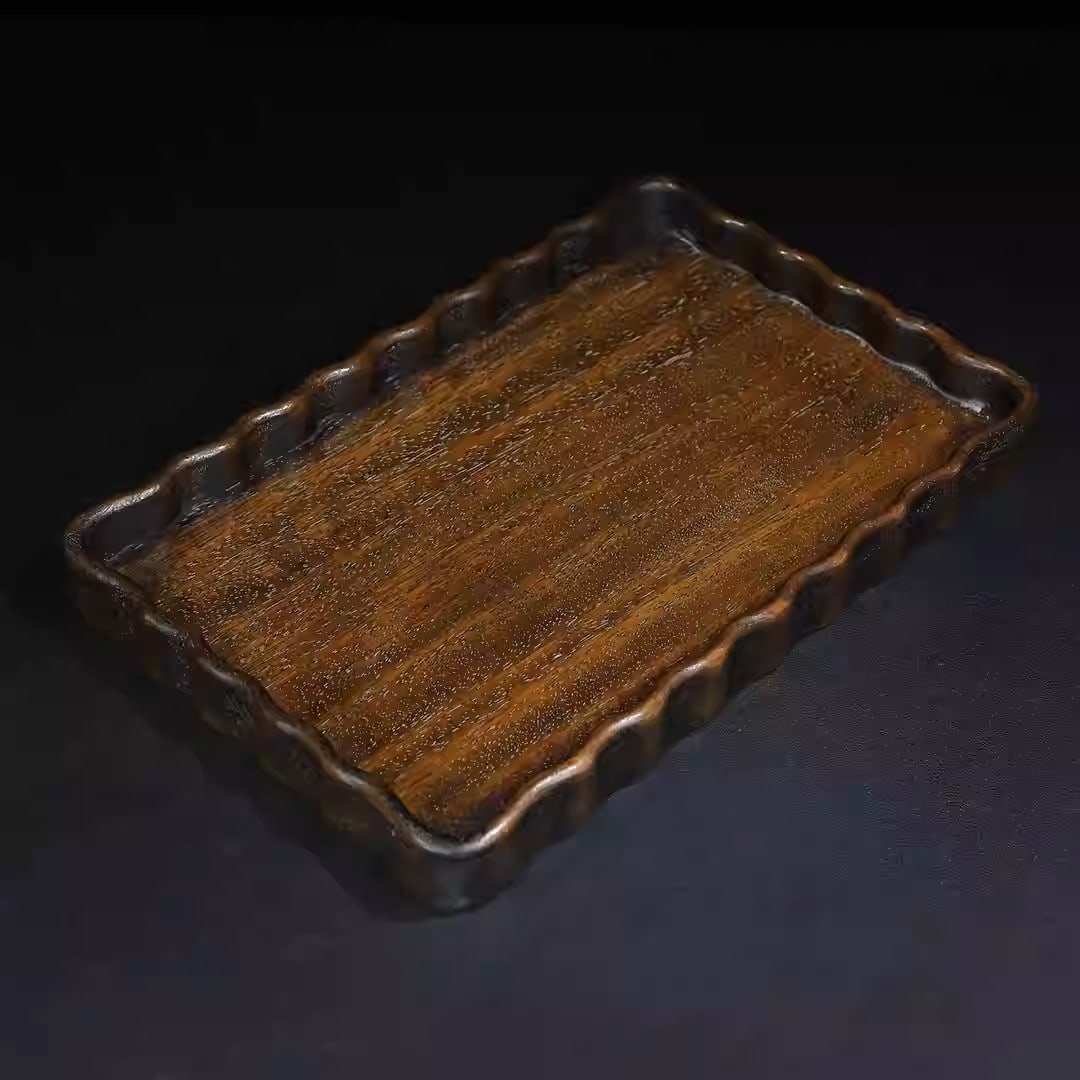 Rosewood tea tray: Dimensions: Length 35cm, Width 23cm, Height 3cm