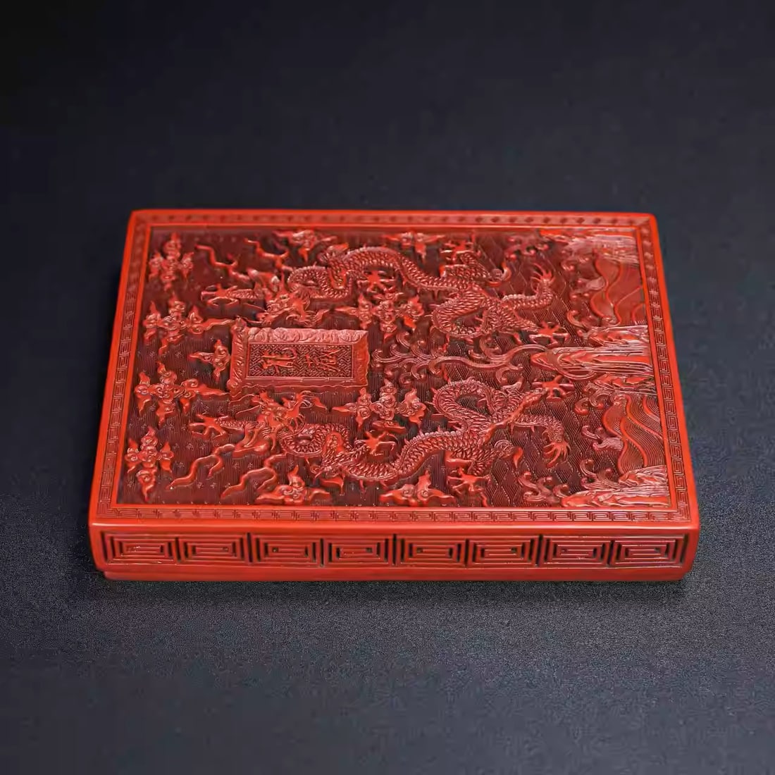 Carved red lacquer box ornament (1 of 5)