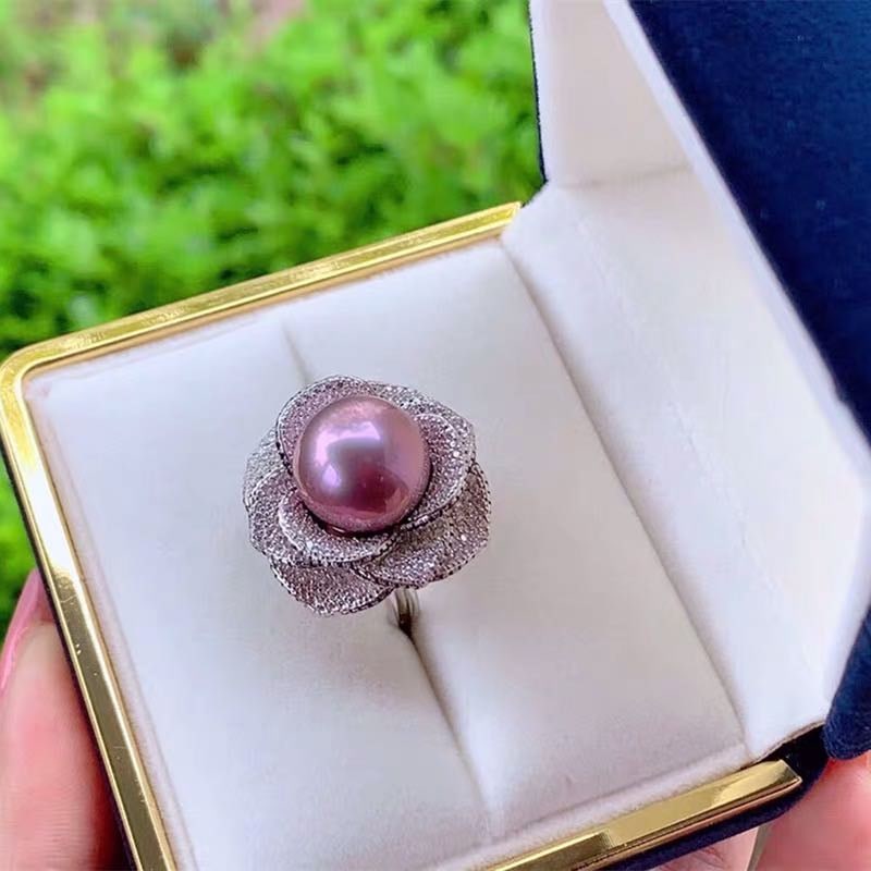 Natural Purple Pearl 925 Silver Ring (1 of 4)