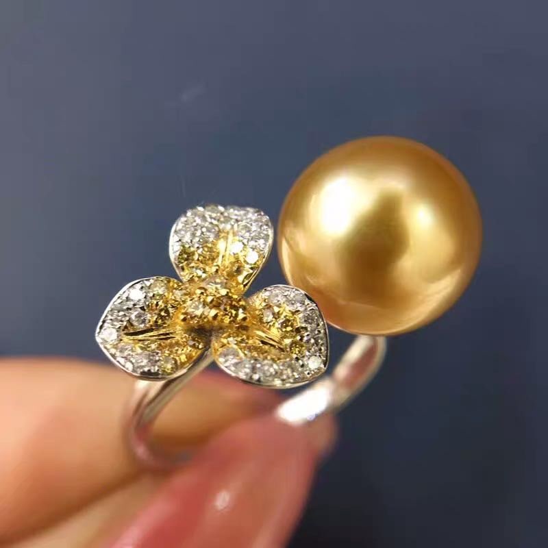 South Sea Golden Pearl 925 Silver Ring (1 of 3)