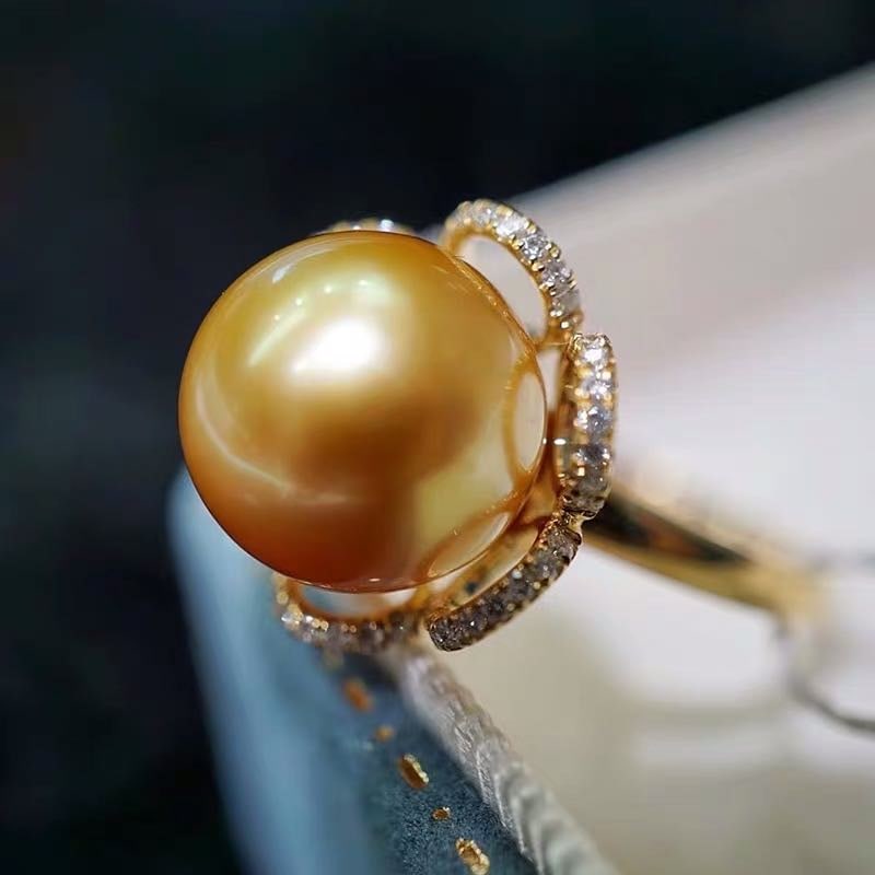 South Sea Golden Pearl 925 Silver Ring (1 of 4)