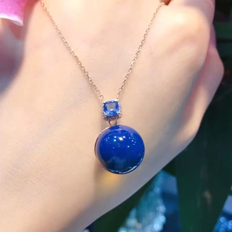 Dominican Blue Amber 925 Silver Pendant (1 of 3)