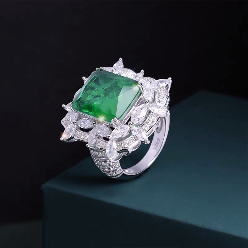925 Silver Emerald Ring - 2