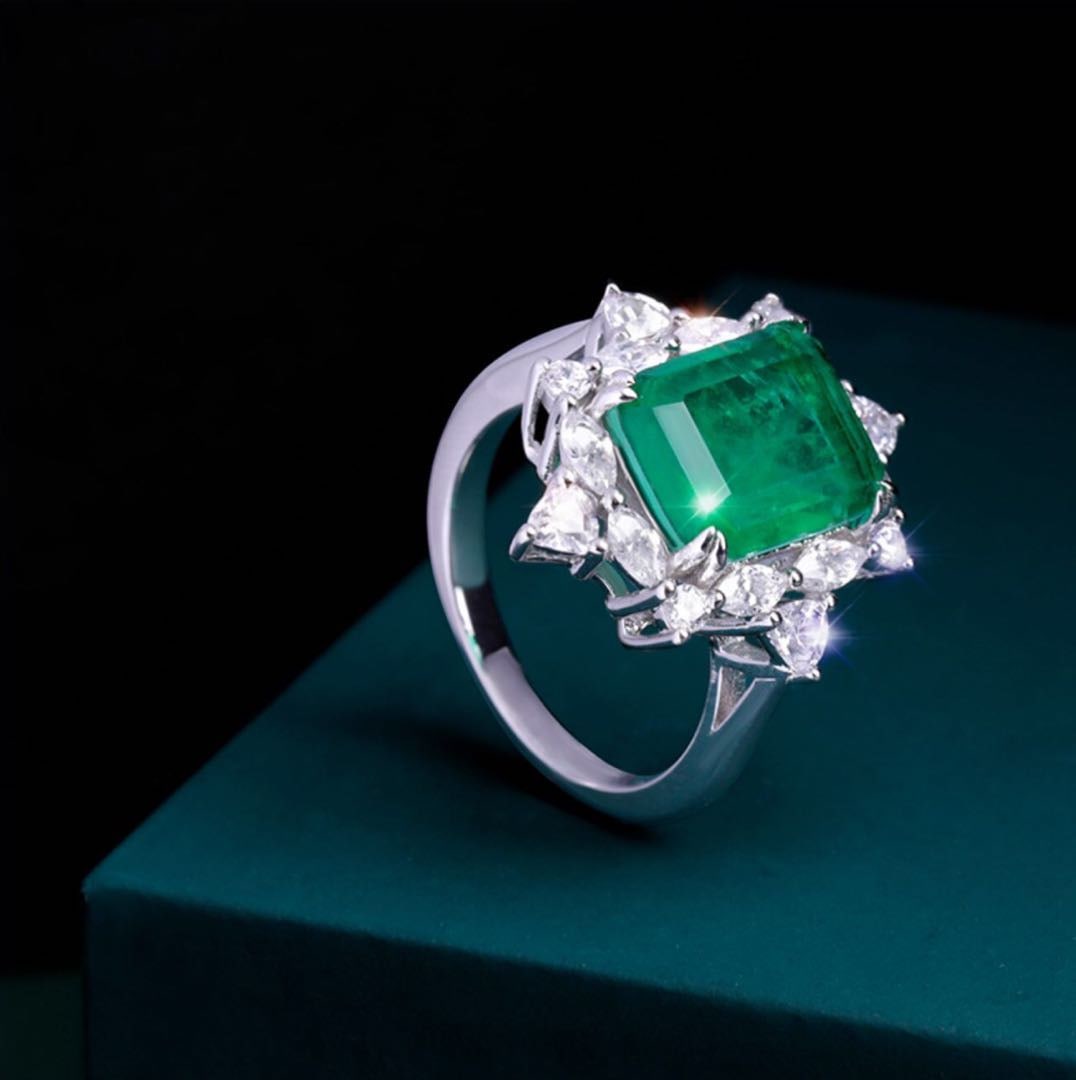 925 Silver Emerald Ring - 2