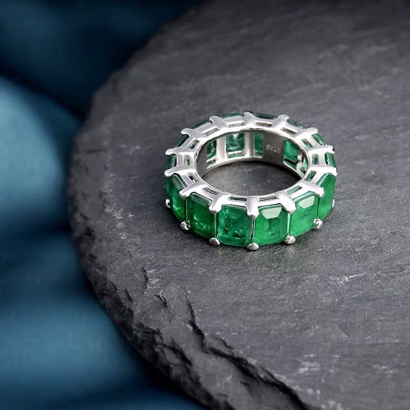 925 Silver Emerald Ring - 2
