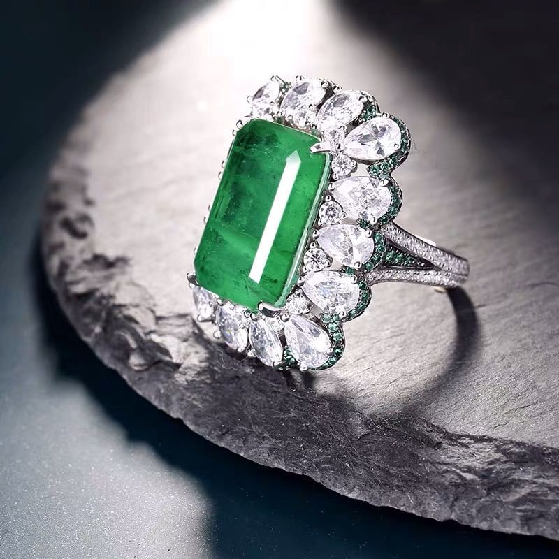 925 Silver Emerald Ring - 3