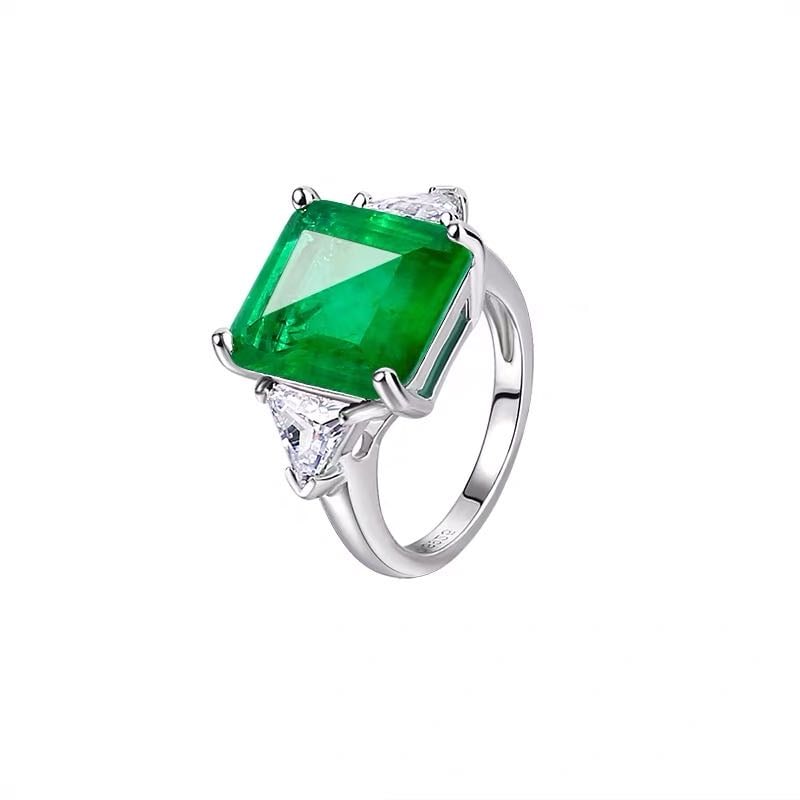 925 Silver Emerald Ring - 4