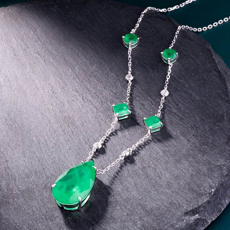 925 Silver Emerald Necklace (1 of 4)