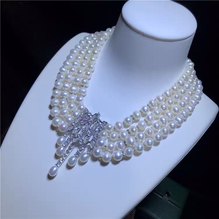 Natural Pearl Necklace 925 Silver Pendant (1 of 4)