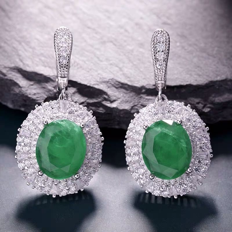 925 Silver Emerald Earrings (1 of 3)