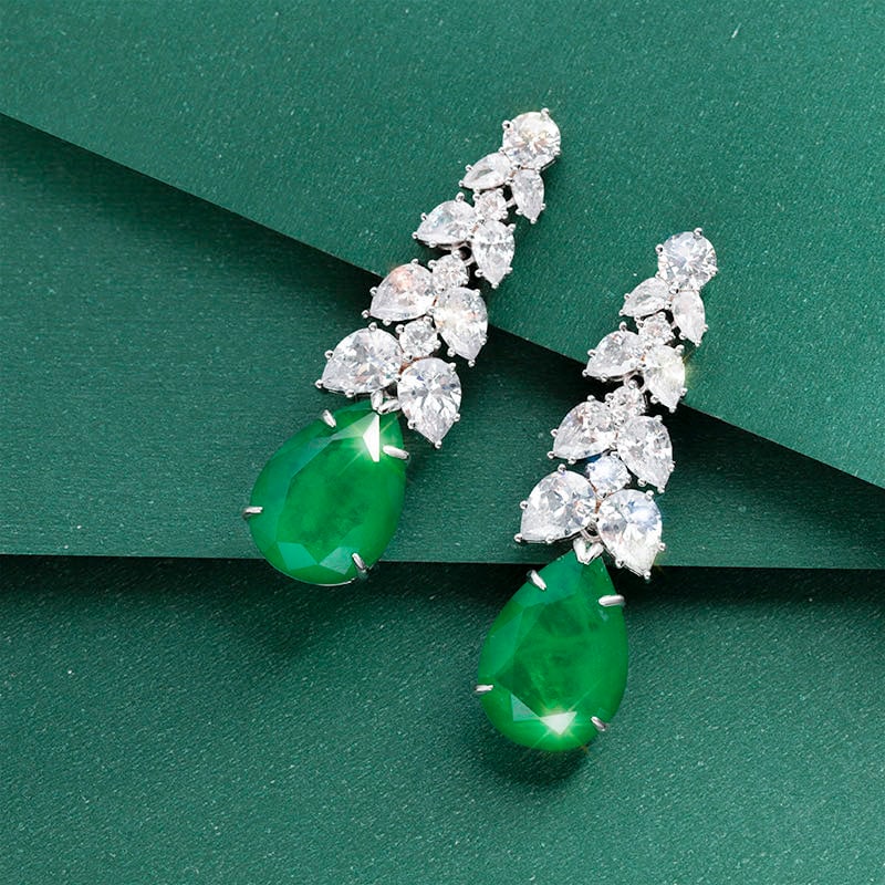 925 Silver Emerald Earrings (1 of 3)