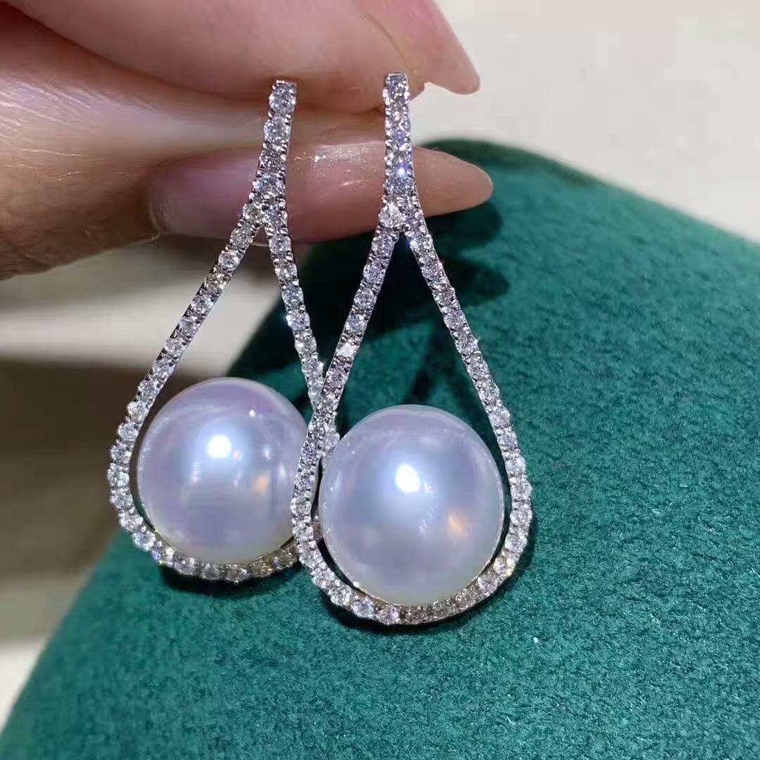 Australian White Pearl 925 Silver Earrings (1 of 3)