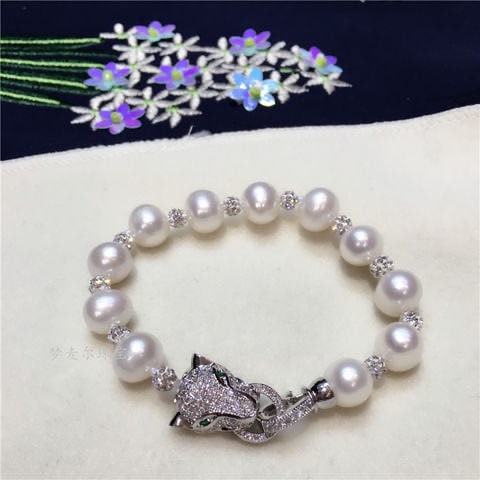 Natural Pearl Domineering 925 Silver Bracelet (1 of 3)