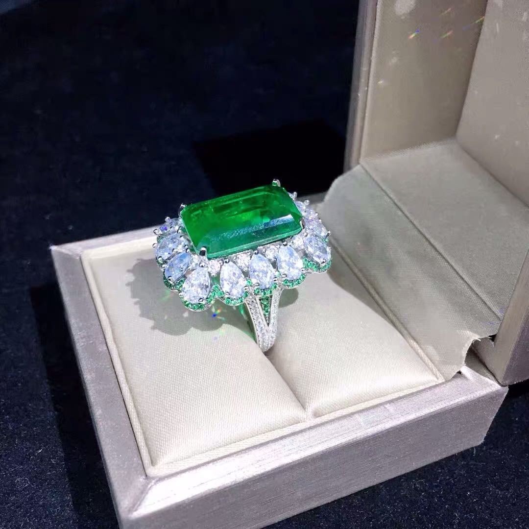 925 Silver Emerald Ring - 2