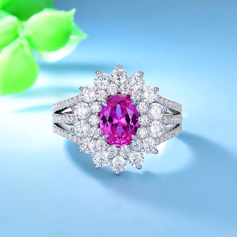 925 Silver 1.5ct Pink Gem Ring: 925 Silver 1.5ct Pink Gem Ring ****** Metal: 925 Silver / Main Stone: Pink Gem / Color: Pink / Carat Weight: 1.5 / Main Stone Size: 6*8mm / Size: 16*18mm