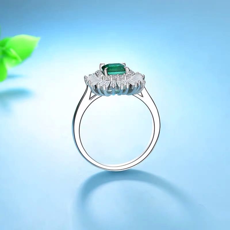 925 Silver Emerald Ring - 3