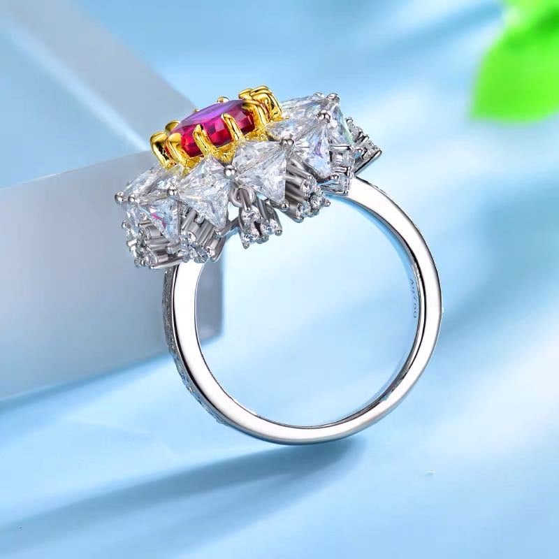 925 Silver 3ct Ruby Ring - 4