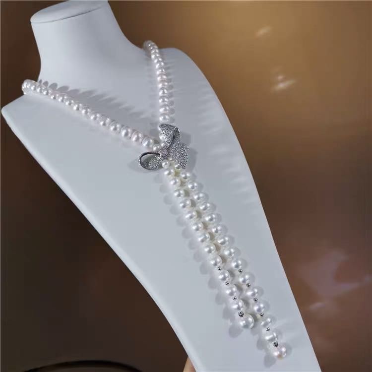Natural Pearl Necklace 925 Silver Pendant: Natural Pearl Necklace 925 Silver Pendant ****** Metal: Natural Pearl / Color: White / Pearl Diameter 10mm, Necklace Length 90mm