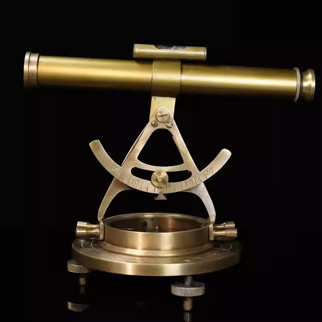 Pure copper retractable telescope with compass base (1 of 5)