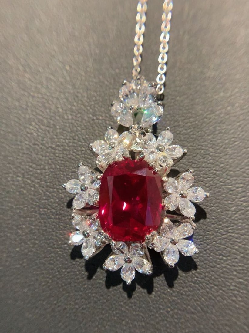 925 Silver 5ct Ruby Pendant - 2