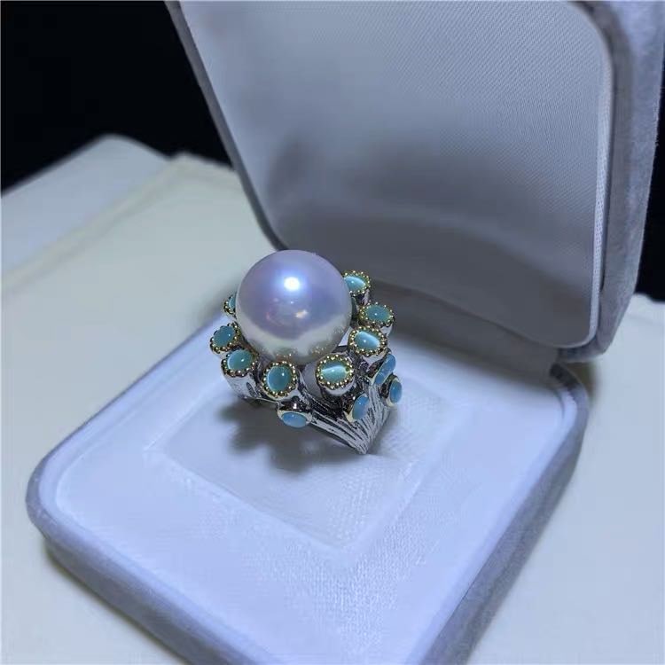 Natural Edison Pearl 925 Silver Ring (1 of 6)