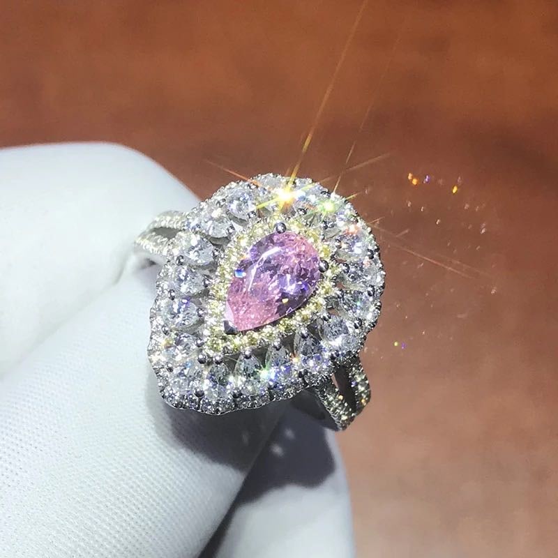 925 Silver Pink Gem Ring (1 of 5)