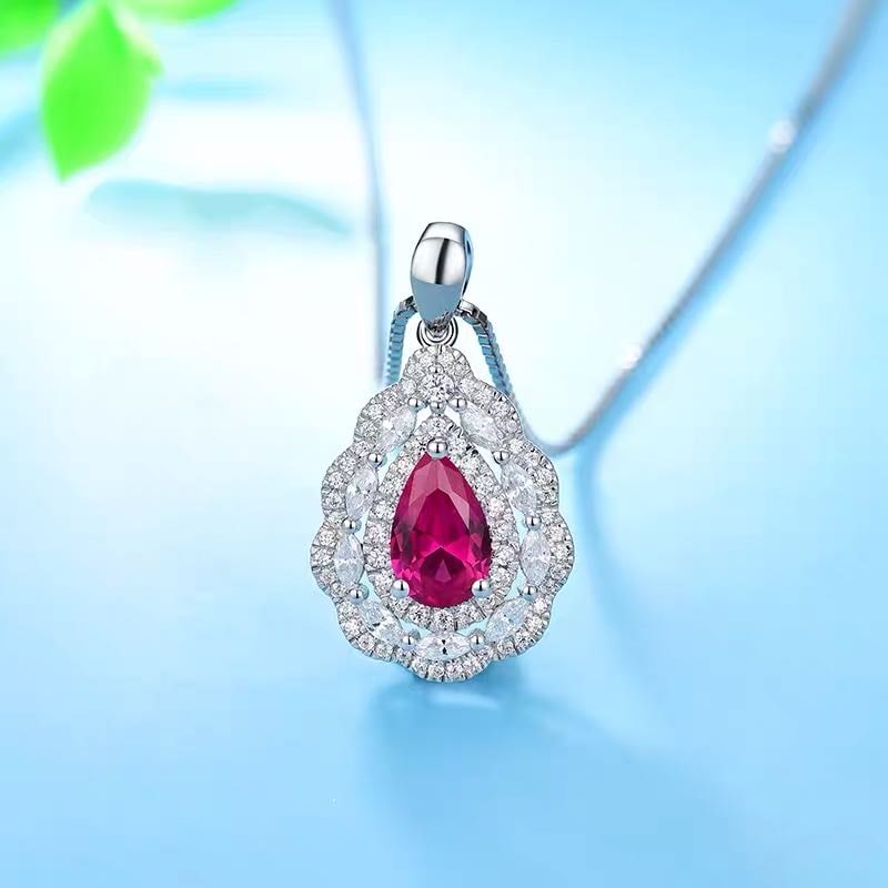 925 Silver Ruby Necklace - 2