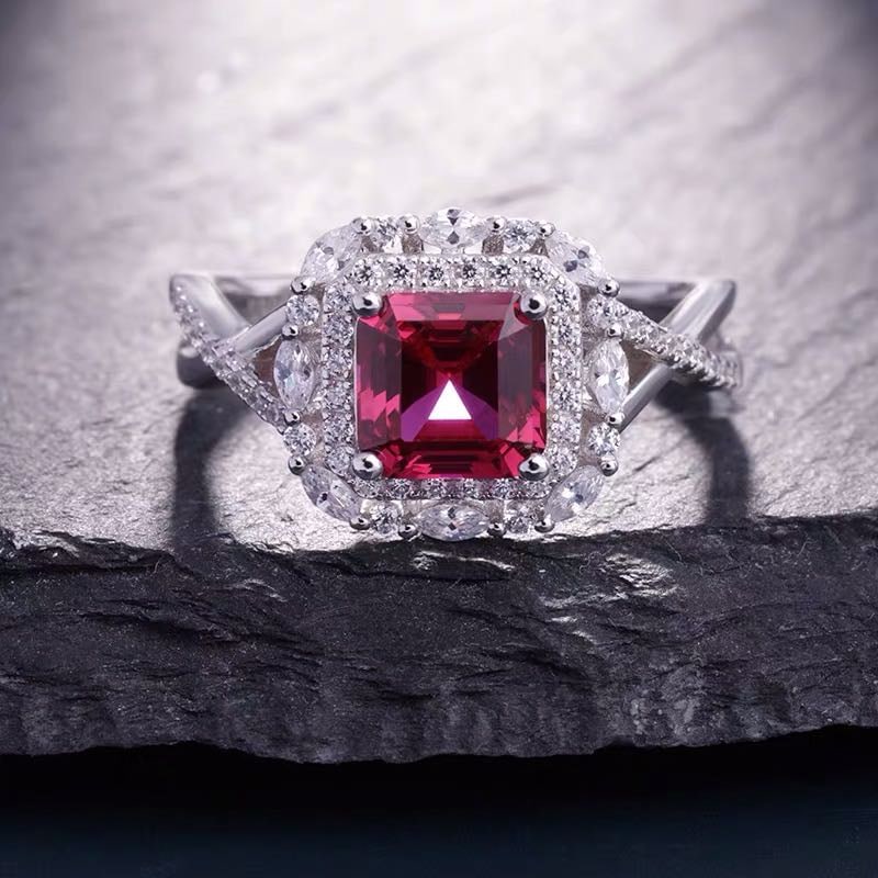 925 Silver Ruby Ring: 925 Silver Ruby Ring ****** Metal: 925 Silver / Main Stone: Ruby / Color: Red / Size: 11*11mm / Diameter 17mm