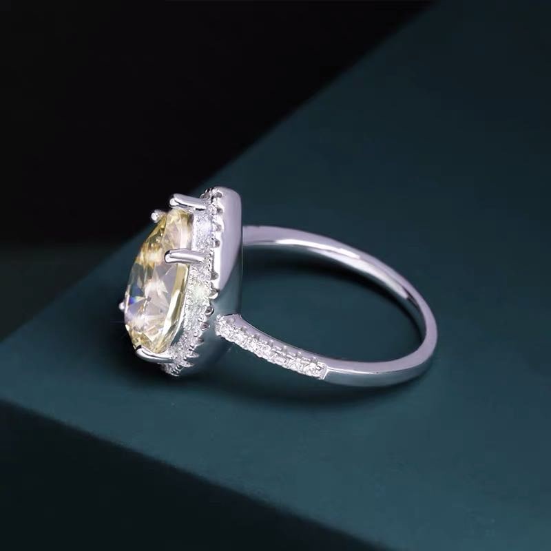 925 Silver Yellow Gem Ring - 3